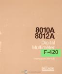 FLuke-Fluke Digital multimeter 8010A 812A, Instructions Electrical Diagram Schematics Manual 1981-8010A-8012A-01